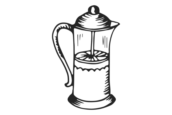 Download French Press Sketch. Simple Home Coffee - Premium Resources