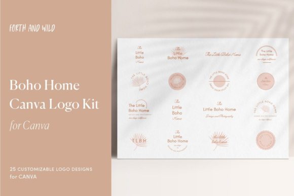 Download Modern Boho Home Logo Kit for Canva - Modern Collection