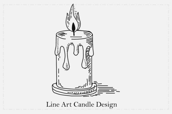 Download Modern Line Art Candle Design - Modern Collection