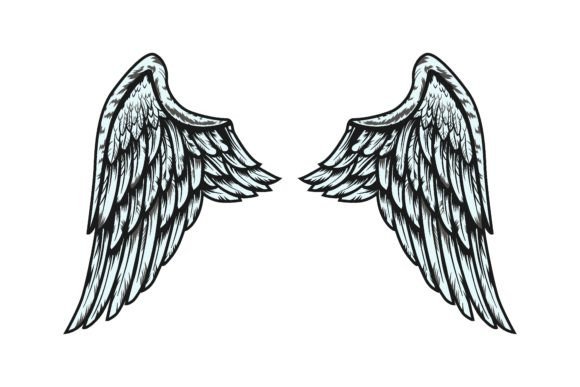 Download Wing Retro Tattoo Element. Colorful Isol - Retro Collection