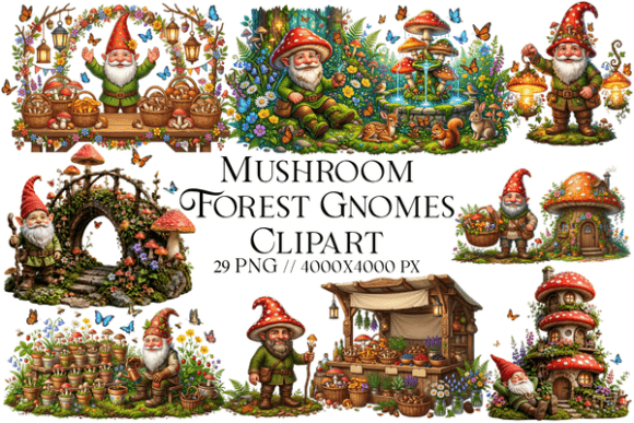 Download Mushroom Forest Gnomes Clipart - Mushroom Collection